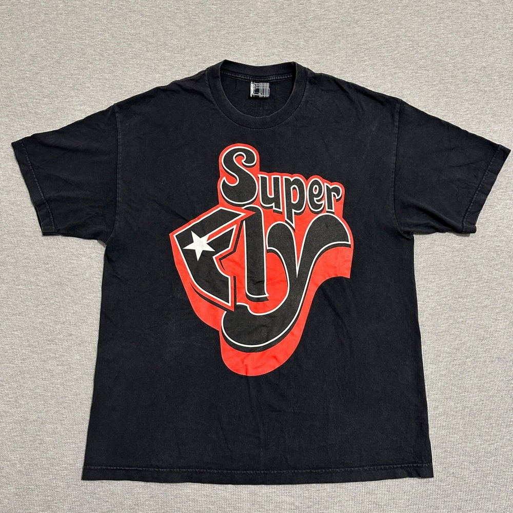 Famous Stars & Straps Super Fly Graphic T-Shirt Streetwear Skater Black Mens XL